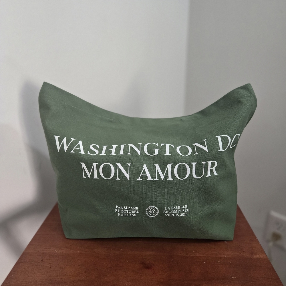 Sezane Green Tote Bag